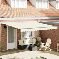 Markizės rėmas Kreminė 400 × 300 cm Poliesteris su PU danga
