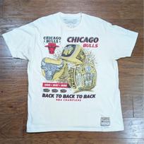 Chicago Bulls Mitchell Ness NBA Hardwood Classics Back 2 Back 2 Back T Shirt XL L