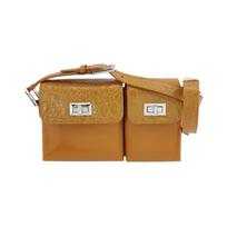 [Pre-Owned] Croco Embossed Leather Turn-Lock Tote Bag - Excellent #N4666S ONE SIZE