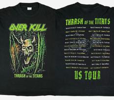 Overkill 2 SidesThrash Of The Titans US Tour 2026 Black Shirt CL935 L gray