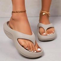Men's and Women's Flip-flops, Summer Outdoor Anti-slip Thick-soled Slippers, Outdoor Beach Flip-flops 36-37 pilka