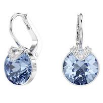 Swarovski Round cut design#luck crystal earrings women's blue 5734234 mėlyna