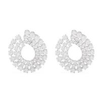 Swarovski Matrix mosaic design crystal metal earrings women's silver 5705834 sidabras