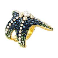 Swarovski Idyllia Starfish Pattern Ring Women's Multicolor 5686984 ruda