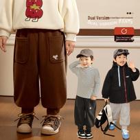 LUSON Boys' & Toddlers' Fleece-Lined Warm Casual Sweatpants 120 kava