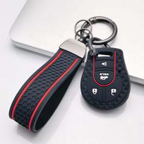Key Cover for Nissan altima sentra l34 maxima a36 murano z52 rogue t33 with Keychain Anti-Scratch Guard Shockproof Protection Soft Grip Texture juoda