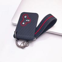 Key Cover for Renault koleos kadjar captur megane clio fluence with Keychain Anti-Scratch Guard Shockproof Protection Soft Grip Texture juoda