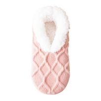 Silica Gel Fleece Socks Women Patchwork Sleeping Socks Cute Thicken Velvet Socks  Girls rožinė