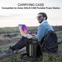 Carrying Case for Anker C300/Anker C300DC Portable Power Station Travel Storage Bag Protective Case with Shoulder Strap & Handle China Mainland