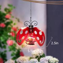 Solar Flying Insects Night Light with Hanging Rope/Hook Metal Simulated Insect Ornaments Lights Outdoor for Garden Home Decor
