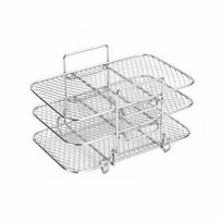 Air Fryer Rack Air Fryer Oven Grill Steamer Stainless Steel 3 Layers Mesh Grill Basket Multifunctional for Home Kitchen China Mainland
