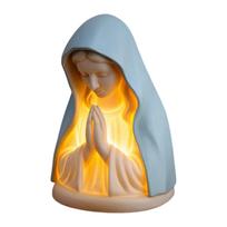 Virgin Mary Prayer Night Light Resin LED Devotional Table Lamp Handcrafted Home Decoration Desk Accessories for Reading