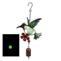 Metal Tubes Hummingbird Wind Chime Wrought Iron Garden Hanging Bells  Festival Gifts Green-style 1