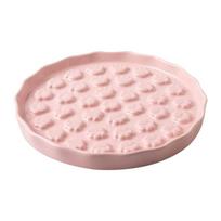 Cute Cat Paw Print Ceramic Licking Mat Slow Feeder Pad Anti Choke Pet Food Tray for Cats Dogs rožinė