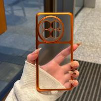 For Oneplus Turbo 6 Case Luxury Matte Translucent Hard Back Cover For Oneplus 15 13 ACE 6 T Electroplated Border Slim Bumper OnePlus 13 oranžinė