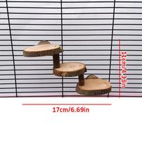 3/5 Steps Hamster Wooden Ladder Small Animal Climbing Toy Pet Bird Parrot Stand Perch Stair-Shaped Wooden Climber Hamster Cage