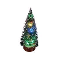 Mini Cedar Christmas Tree With Bright Led Lights Small Pine Tabletop Xmas Home Decor Colored Lights,15cm/5.9in
