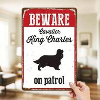 Vintage Cavalier King Charles Spaniel Metal Wall Art Retro Tin Sign Pet Lover Home Decor