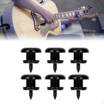 6Pcs Guitar Strap Locks s Heavy Duty Non Slip Replacement Button Security for Acoustic Black