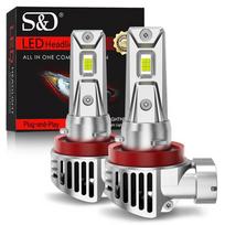 2vnt Super Bright H11 LED priekinių žibintų lemputė H8 HB3 9005 HB4 9006 Mini Wireless 60W 40000LM CSP, skirta automobilio priekiniam žibintui Auto Plug & Play lempos Turbo Led rūko žibintas H11 H8 H9