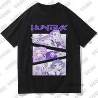 KPop Demon Hunters Huntrix Graphic Print Cotton Men Women Tshirt Summer  Short Sleeve Tees Casual Sports Kids Tops 110