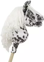 Hobby Horse lazdelinis arkliukas Premium leopardinis su balta karčiais A5