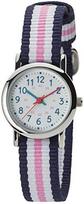 CREPHA Analog Kids Girls [CREPHA] Watch, Waterproof, Educational, Striped, Navy, White, Pink, NB-AK220-A,