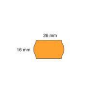 Lipnios etiketės į kainų ženklintuvus, 26x16mm, banguot., 1000 etik., oranžinės sp.