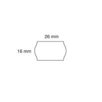 Lipnios etiketės į kainų ženklintuvus, 26x16mm, banguot., 1000 etik., baltos sp.