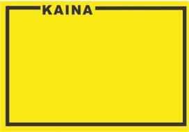 Lipnios etiketės su užrašu KAINA, 25x36mm, 1000 etik., geltonos sp.