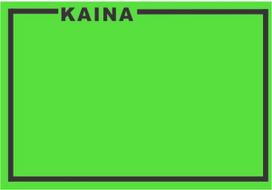 Lipnios etiketės su užrašu KAINA, 25x36mm, 1000 etik., žalios sp.
