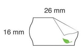 Lipnios etiketės į kainų ženklintuvus, 26x16mm, silpno lipnumo, banguot., 1000 etik., baltos sp.