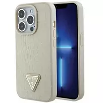GUESS GUHCP15LPCRTHCD iPhone 15 Pro 6.1" gold hardcase Croco Triangle Logo