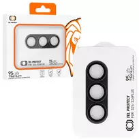 TEL PROTECT Tempered glass 95% AR+AF Full Metal Camera Protector for Samsung Galaxy S26/S26 Plus black (camera island)