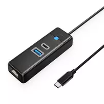 Orico PW3UR25-C3 3-port USB Hub 1x USB-A 3.0 1x USB-C 3.0 1x RJ45 2.5G Ethernet 1.8 m - Black