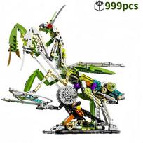 Creative Insect Mantis Dragonfly Animal Building Block Set, Piranha Lion Model Toy, Desktop Assembly Decoration Display Gift, DIY Assembly Toy Boy's Paper Instruction