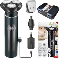 3in1 vyriška skustuvas, rotorinis, IPX7 atsparus vandeniui, USB C, 3 galvutės Adler AD 2940