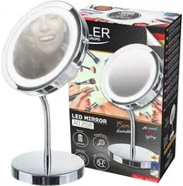 LED kosmetinis veidrodis su ryškumo reguliavimu ir stovu Adler AD 2159