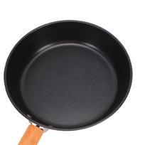 Outdoor Frying Pan Stainless Steel Portable Lightweight with Wooden Handle for Camping Cookware CW 14 Wooden Handle