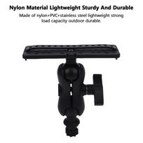 Installation Bracket Hex with Round Base Fish Finder Bracket Nylon Material 360 Degree Rotating Ball Adjustable Strap black