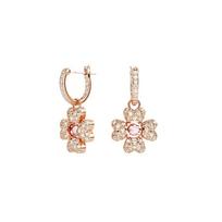 Swarovski IDYLLIA drop-shaped clover earrings for women rose gold 5674212 auksas
