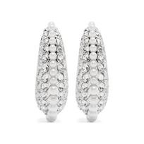 Swarovski Sublima Inlaid Design Glass Stud Earrings Women's Silver 5692107 sidabras