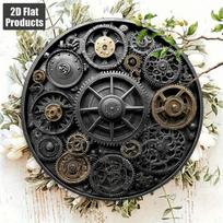 Vintažinis pramoninis metalinis sienos menas Mechaniniai krumpliaračiai Aliuminio ženklas Namų biuro svetainės dekoras (Multicolor,TYA79889-20x20) įvairiaspalvis