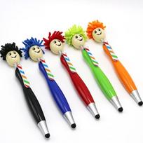 3-in-1 Stylus Pen Mop Topper Ballpoint Pens Screen Cleaner Stylus Pens Duster School Office Stationery Touch Screen Phones oranžinė