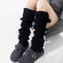 Japanese Style Harajuku Leg Warmers Y2K Autumn Winter Knitted Warm Leg Warmers Lolita Girls Long Calf Socks Women Foot Covers 35-39 juoda