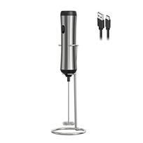 ABBY-Frother Handheld Iron Electric Milk Frother USB Rechargeable Milk Frother Mini Frother With Stand,Kitchen Gift Hand Frother sidabras