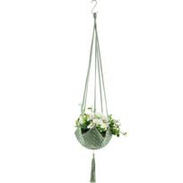 Bohemian Plant Hanger Sturdy Flower Pot Net Scoop Macrame Plant Hanger  Indoor Outdoor žalia