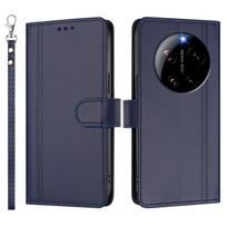 Slim Flip Wallet Case for Xiaomi 17 15 14 Ultra 17 Pro Max 17T 15T 14T Pro Magnetic Clasp Kickstand Shockproof Protection Cover Xiaomi 14 tamsiai mėlyna spalva