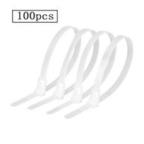 100 Pcs Reusable Cable Ties Cable Lock Loop Nylon Ties Removable Recyclable Mixed Colours Black White Cable Ties (White,100PCS) balta