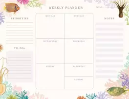 KNYGA Insights Art of Nature: Under the Sea Weekly Planner Notepad